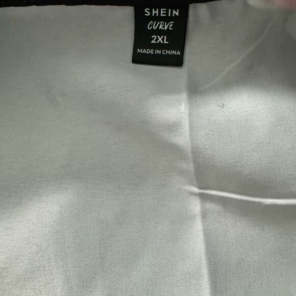 Black Dress with Red Floral Design - Picture 7 of 7